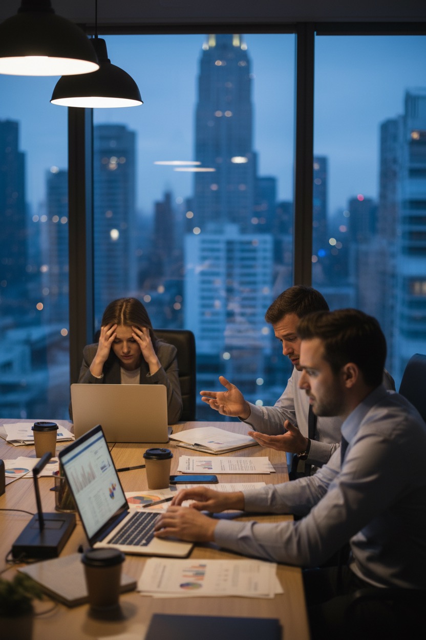Reunião de trabalho cansativa